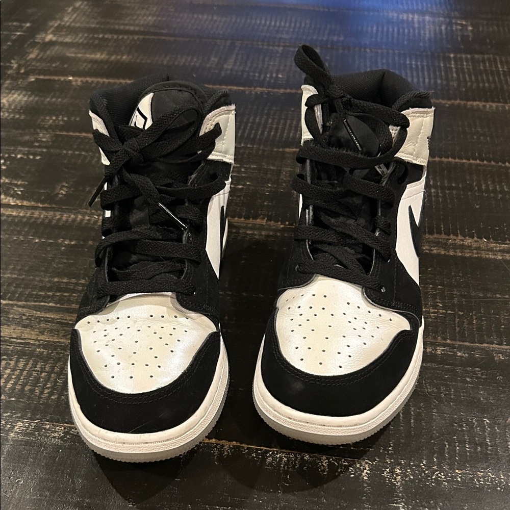 Black and White High-Top Sneakers